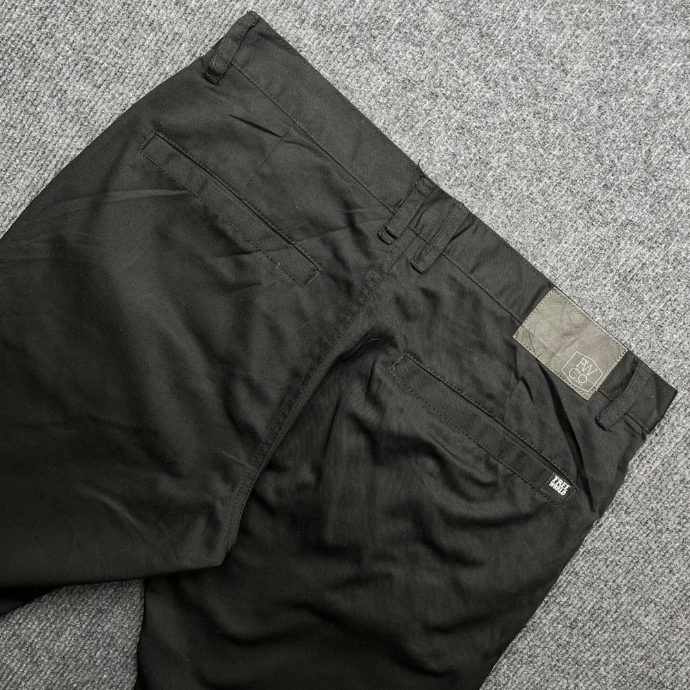 Free World Drifter Slim Straight Chinos Black Size 34 Mens Pants Streetwear Y2K